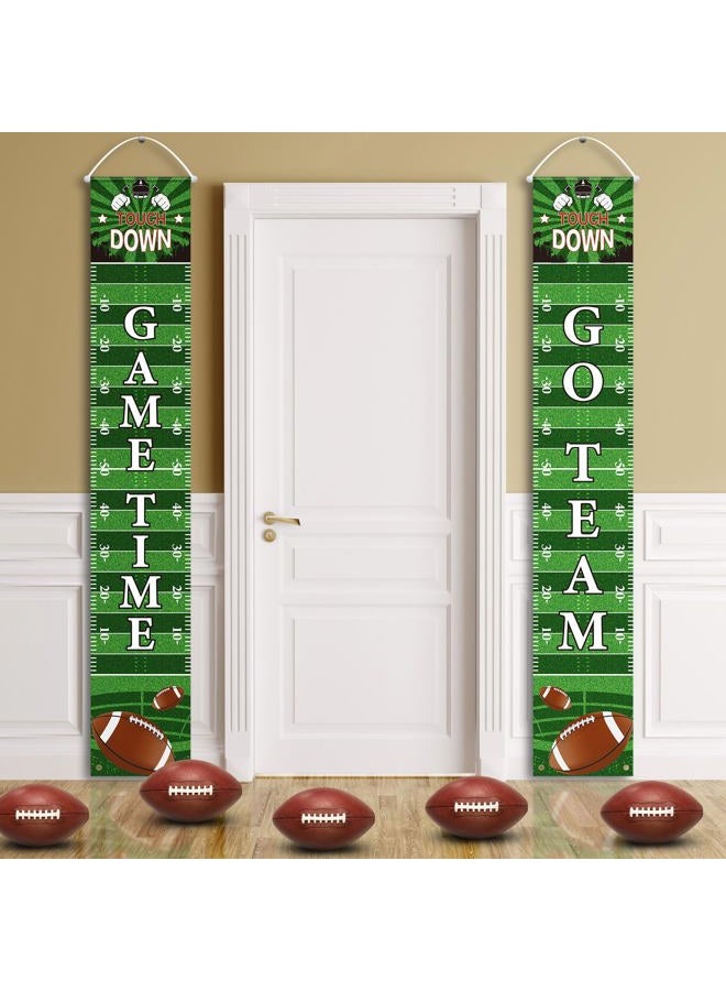 Batiyeer Football Porch Sign Banner Football Bowl Sports Fan Supplies Themed Boy Party Favors Photo Booth Props Wall Hanging (Game Theme) - Image 1