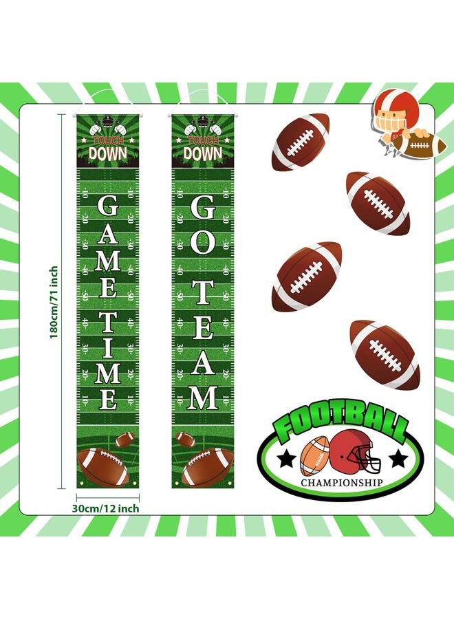 Batiyeer Football Porch Sign Banner Football Bowl Sports Fan Supplies Themed Boy Party Favors Photo Booth Props Wall Hanging (Game Theme) - Image 2