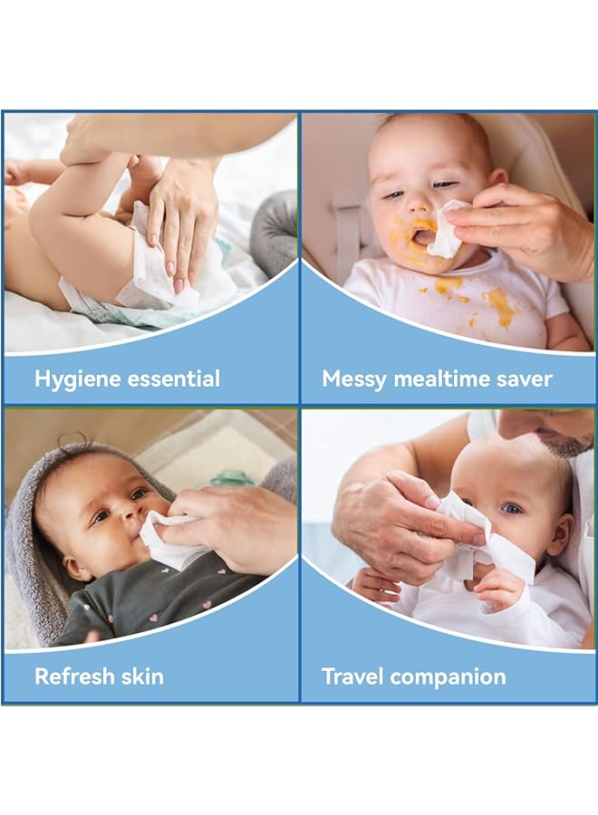 ECVV 64 Count Mini Baby Wet Wipes 8Pcs/Pack (Total 8 Pcs) Individually Wrapped 99% Pure Water Hypoallergenic Eco Friendly And Perfect For Newborns And On The Go Families - Image 4