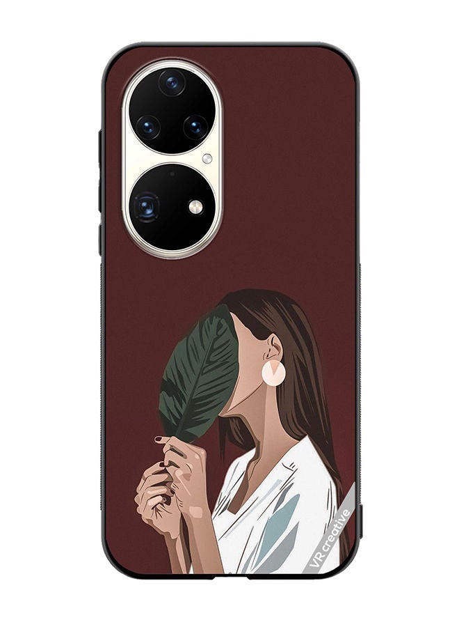 VR CREATIVE Protective Case Cover For Huawei P50 Pro Leaf Girl Design Multicolour - Image 1