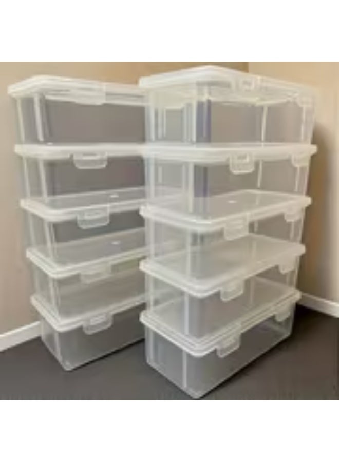 إيروريكس 10 صناديق تخزين شفافة كبيرة السعة – منظمات بلاستيكية متينة للأدوات المكتبية وتغليف الأقلام وتخزين المنزل، مثالية كهدية للكريسماس والهالووين، منظم للطاولات والأدراج - Image 4