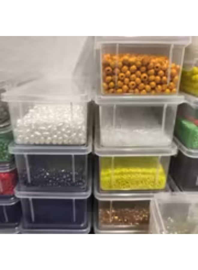 إيروريكس 10 صناديق تخزين شفافة كبيرة السعة – منظمات بلاستيكية متينة للأدوات المكتبية وتغليف الأقلام وتخزين المنزل، مثالية كهدية للكريسماس والهالووين، منظم للطاولات والأدراج - Image 1