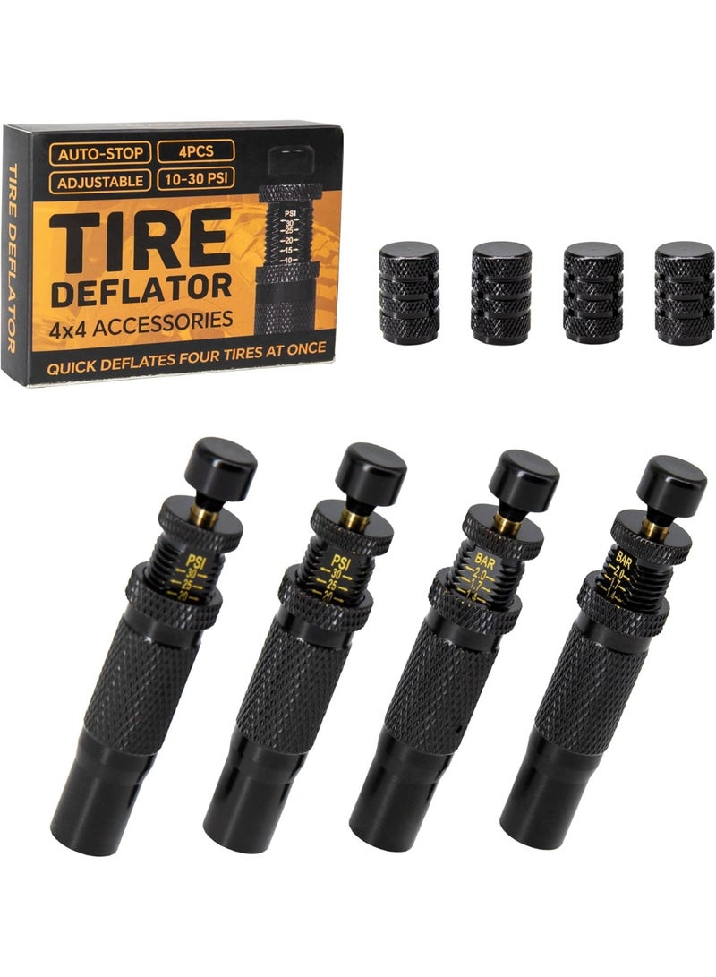 WALALLA Professional Automatic Tire Deflator Kit - 4-Piece Auto-Stop System with 10-30 PSI Precision Control, Essential Off-Road Tool for Sand & Desert Driving - Image 1