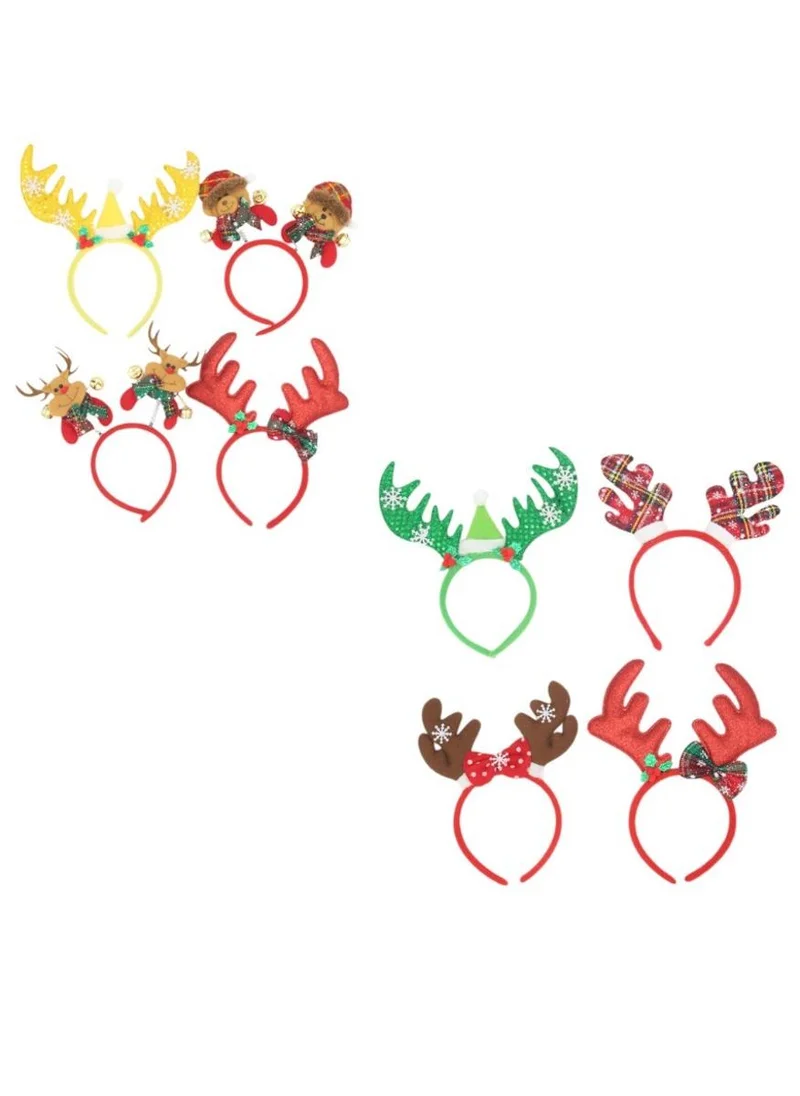 D'Daniela 8 Pieces Reindeer Xmas Headbands Set
