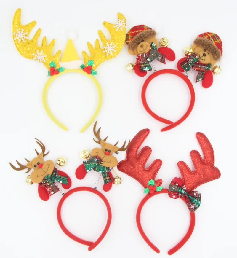 D'Daniela 8 Pieces Reindeer Xmas Headbands Set