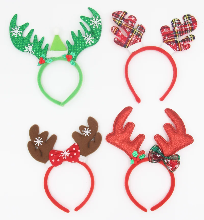 D'Daniela 8 Pieces Reindeer Xmas Headbands Set