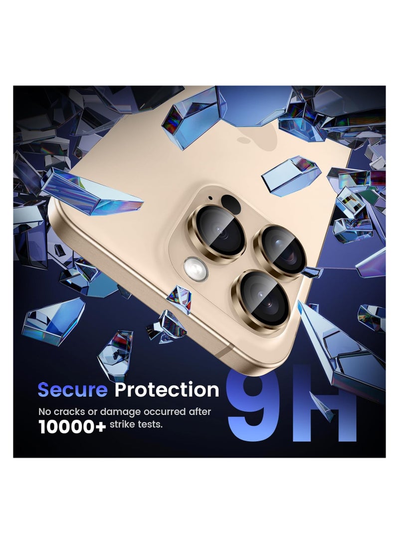 IPhone 16 Pro Max / IPhone 16 Pro Camera Lens Protector, 9H Tempered Glass Camera Cover Screen Protector, Metal Individual Ring for iPhone 16 Pro Max / iPhone 16 Pro - Desert Titanium - Image 5