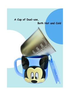 Generic 1pc 3D Cartoon Kids Drink Water Cup Stainless Steel Milk Cup 300ml ( Mickey Blue )  - Image 2
