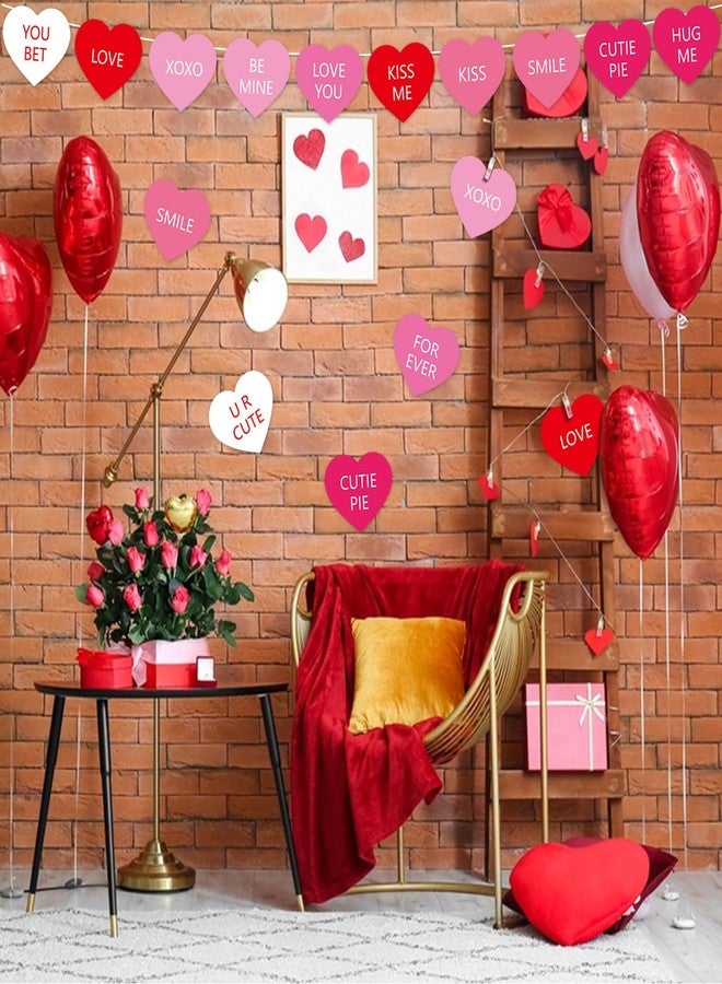 FOBSME 60 Pcs 6 Inch Large Heart Cutouts Paper Conversation Heart Cutouts Double Sided Printed Valentine's Paper Hearts Decors for DIY Crafts Classroom Bulletin Board Decor(Pink Gradient,12 Styles) - Image 5