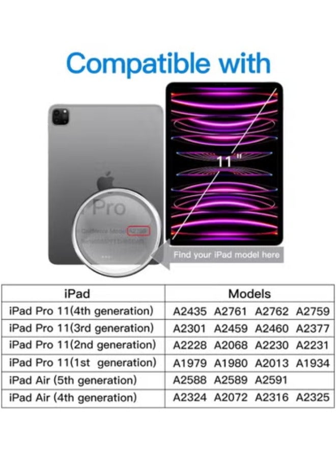 Screen Protector for 11-inch iPad Pro, 10.9-inch iPad Air 4 and iPad Air 5 with Face ID, with Tempered Glass - Clear - Image 2