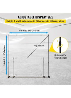 VEVOR Backdrop Banner Stand 8 x 8 Ft Adjustable Height Background Stand Backdrop With Newest Step and Repeat Backdrop Stand For Parties Wedding Photo Booth Trade Show 1 Carrying Bag  - Image 4