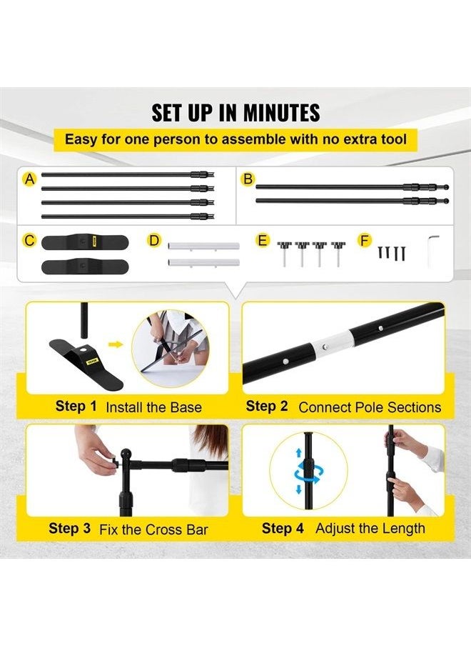 VEVOR - Backdrop Banner Stand 8 x 8 Ft Adjustable Height Background Stand Backdrop With Newest Step and Repeat Backdrop Stand For Parties Wedding Photo Booth Trade Show 1 Carrying Bag - Image 1