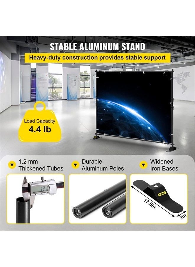 VEVOR - Backdrop Banner Stand 8 x 8 Ft Adjustable Height Background Stand Backdrop With Newest Step and Repeat Backdrop Stand For Parties Wedding Photo Booth Trade Show 1 Carrying Bag - Image 1