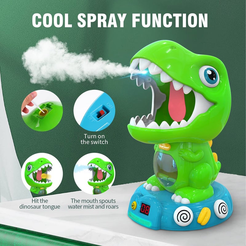EagleStone Movable Dinosaur Shooting Toys for Kids 57 with Spraying Electronic Target Game Toy with 2 Pump Guns 48 Foam Balls Party Favor Christmas Toys with Score Record Sound - Image 3