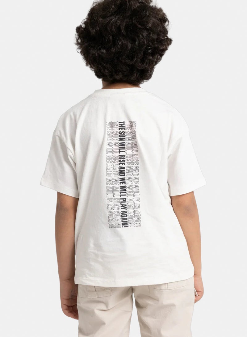 playmore Unisex "THE SUN WILL RISE" Short-Sleeved T-Shirt – Offwhite - Image 3
