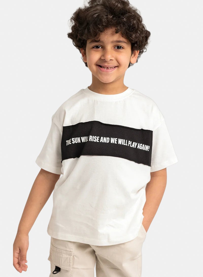 playmore Unisex "THE SUN WILL RISE" Short-Sleeved T-Shirt – Offwhite - Image 1