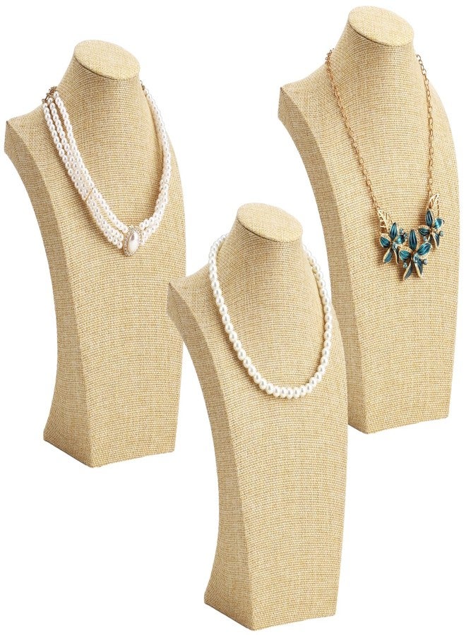 DORMIYA 3 PCS Linen Necklace Display Bust - Jewelry Bust Display Stand for Countertop Shop Window, Anti-Scratch Necklace Holder Mannequin for Stores Trade Shows Home Organization - Image 1