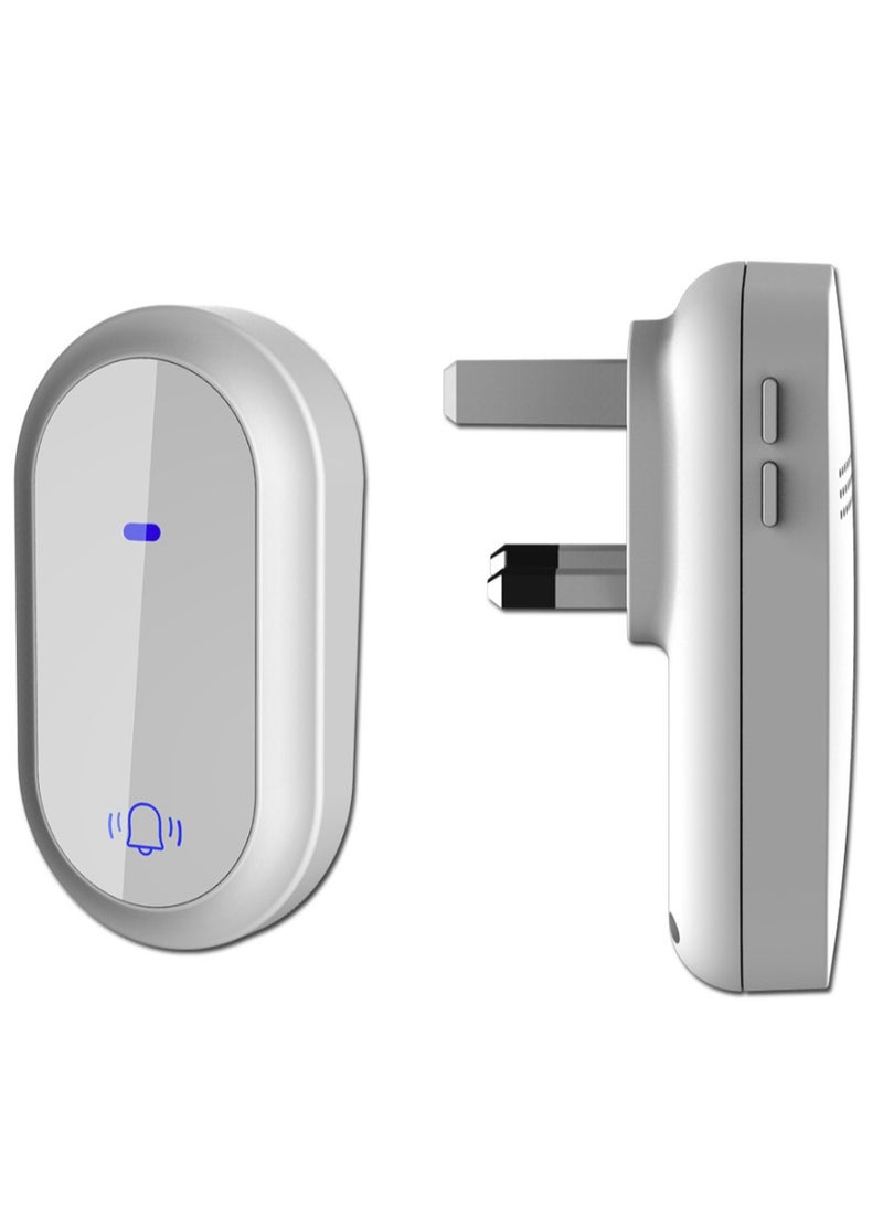 Wireless Doorbell, Waterproof  Door Bell, No Battery Required (UK Plug)  - Image 1