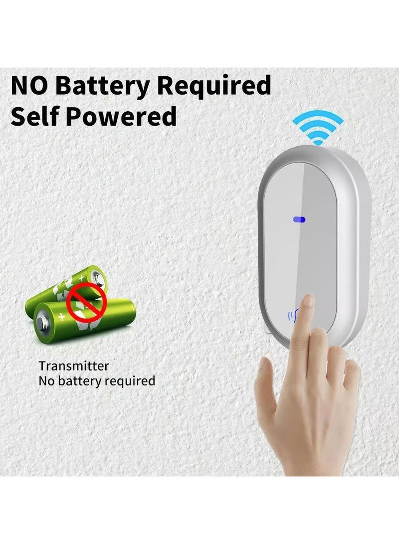 Wireless Doorbell, Waterproof  Door Bell, No Battery Required (UK Plug)  - Image 3