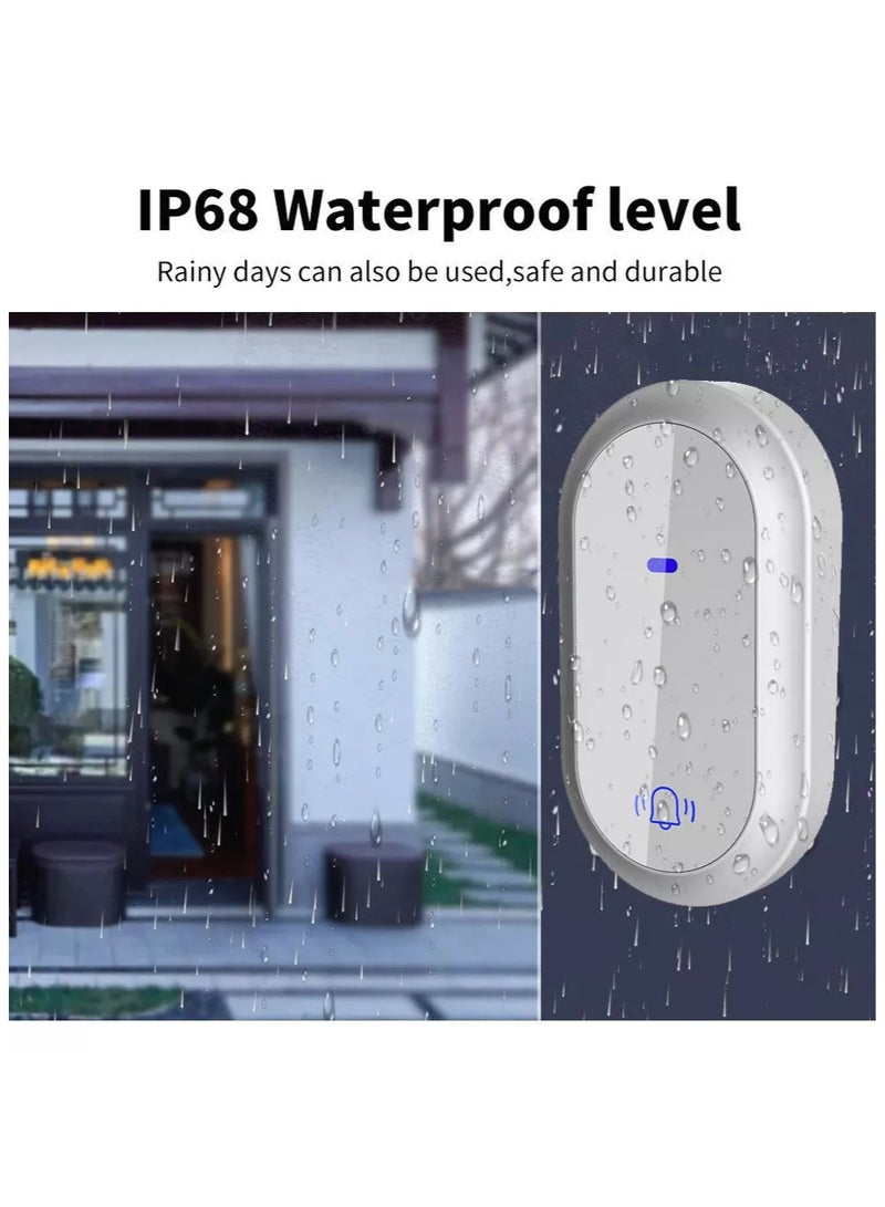 Wireless Doorbell, Waterproof  Door Bell, No Battery Required (UK Plug)  - Image 4