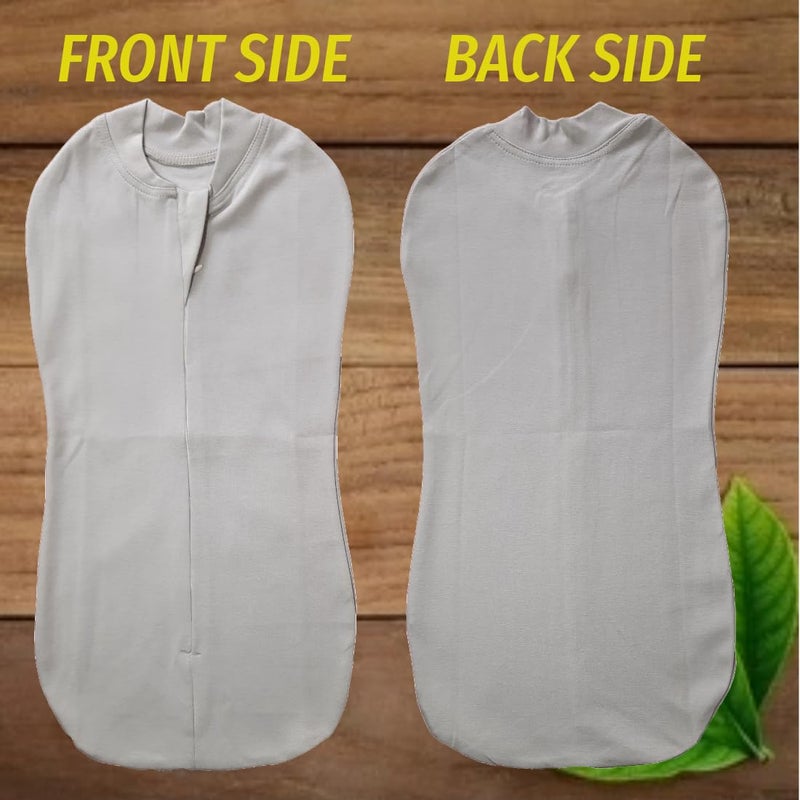 MammaChamp Zipper Swaddle Sleeping SackBlanketsWrapPodBag New Born Baby for 03 Months Pack of 1 Grey - Image 5