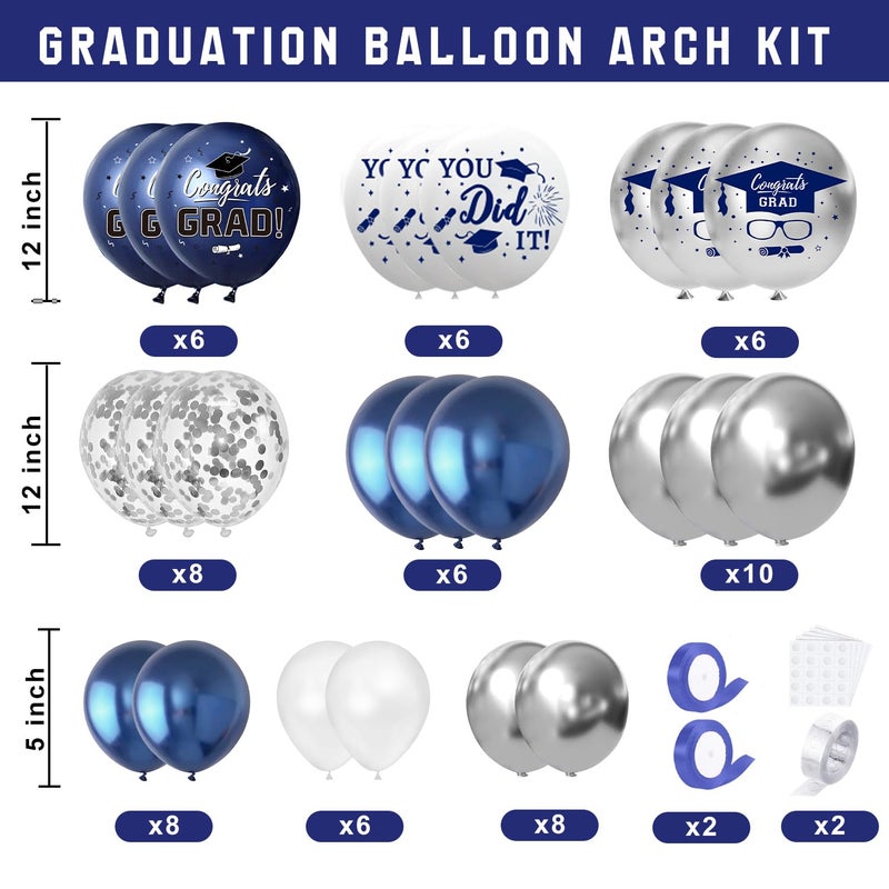 QIYANPAX Navy Blue Graduation Decorations Class of 2026 - Balloons Boxes with Letters 2026 GRAD So Proud of You - Complete Party Supplies for High School & College Celebrations - Image 3