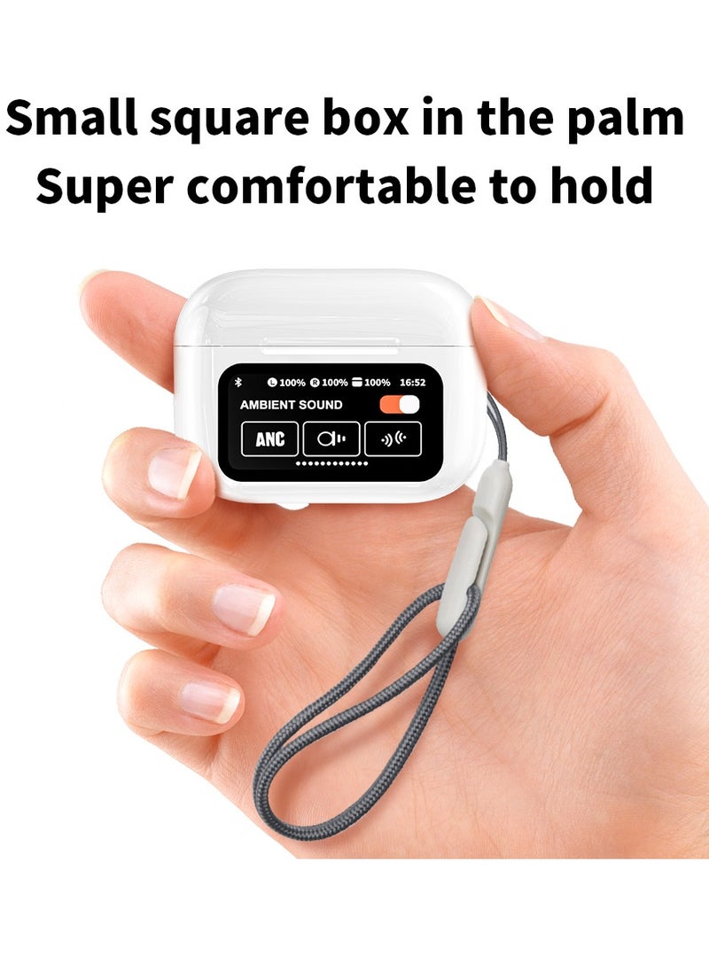 Mic-O-Mic - EarBuds with Touchscreen, Bluetooth Earbuds, True Wireless Eearbuds. ANC Wireless Earbuds, Bluetooth 5.4 Sports Earphone, Wireless Headphones TWS Earbuds, Smart Touch Screen, LCD Touch Screen Display Earphone - Arabic supported - Image 1