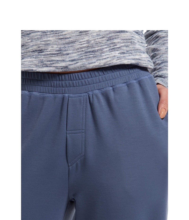 HUE Women's Solid French Terry Lounge Separates, Vintage Indigo-Jogger Pant with Pockets, Large - Image 2