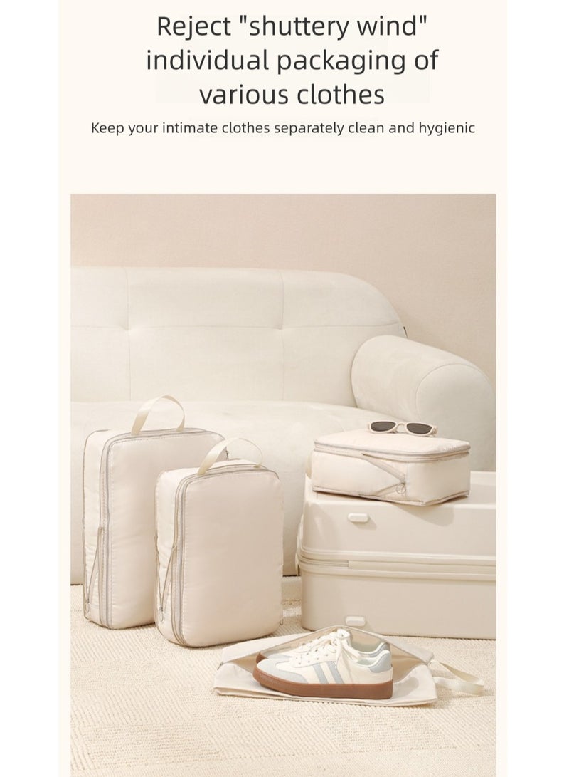 Portable Travel Compression Packing Cubes 4PC Set - Space Saving Organizer Bags for Clothes & Toiletries - Image 2