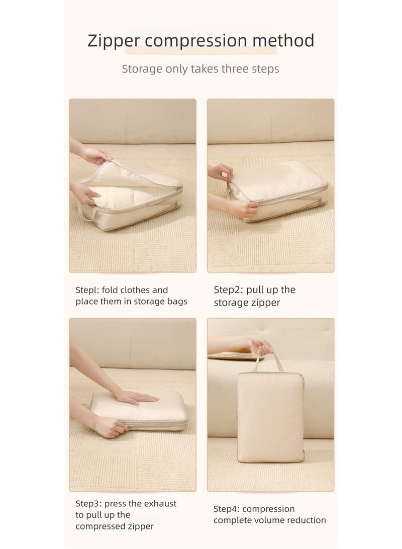 Portable Travel Compression Packing Cubes 4PC Set - Space Saving Organizer Bags for Clothes & Toiletries - Image 5
