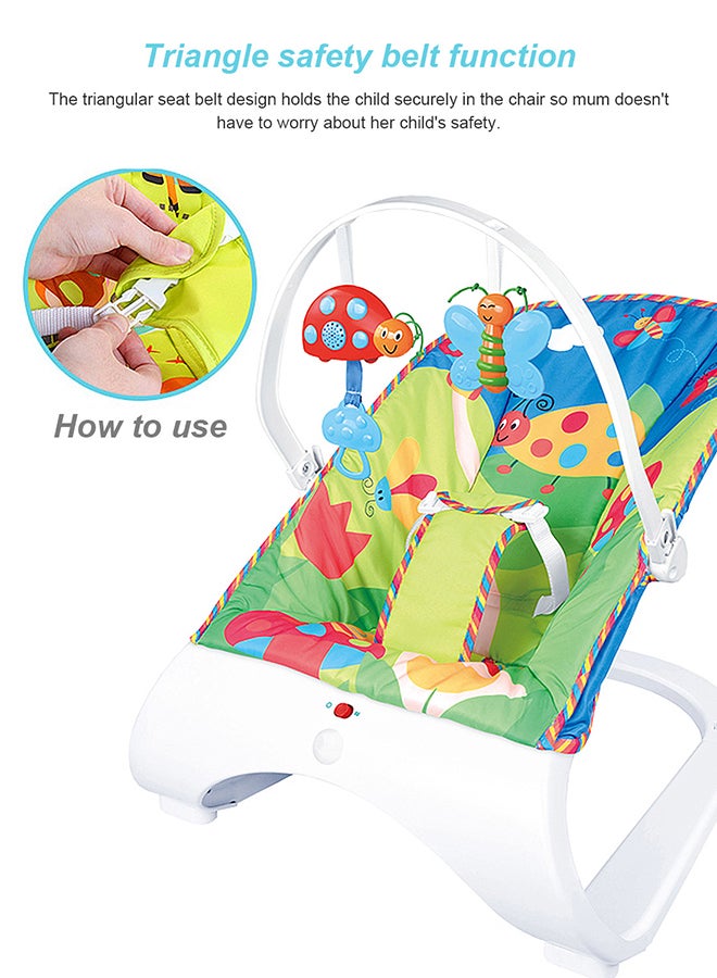 ما بيبي أرجوحة هزازية هزازة للأطفال الرضع، كرسي هزاز متعدد الوظائف للأطفال مع رف ألعاب تفاعلي وموسيقى - Image 4