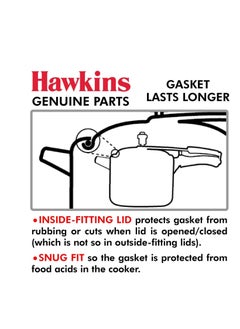 Hawkins Hawkins Gasket for 3.5 to 8-Liter Pressure Cooker Sealing Ring, Medium, Black  - Image 5