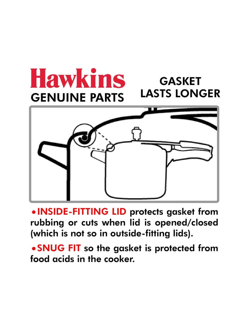 Hawkins Hawkins Gasket for 3.5 to 8-Liter Pressure Cooker Sealing Ring, Medium, Black  - Image 5