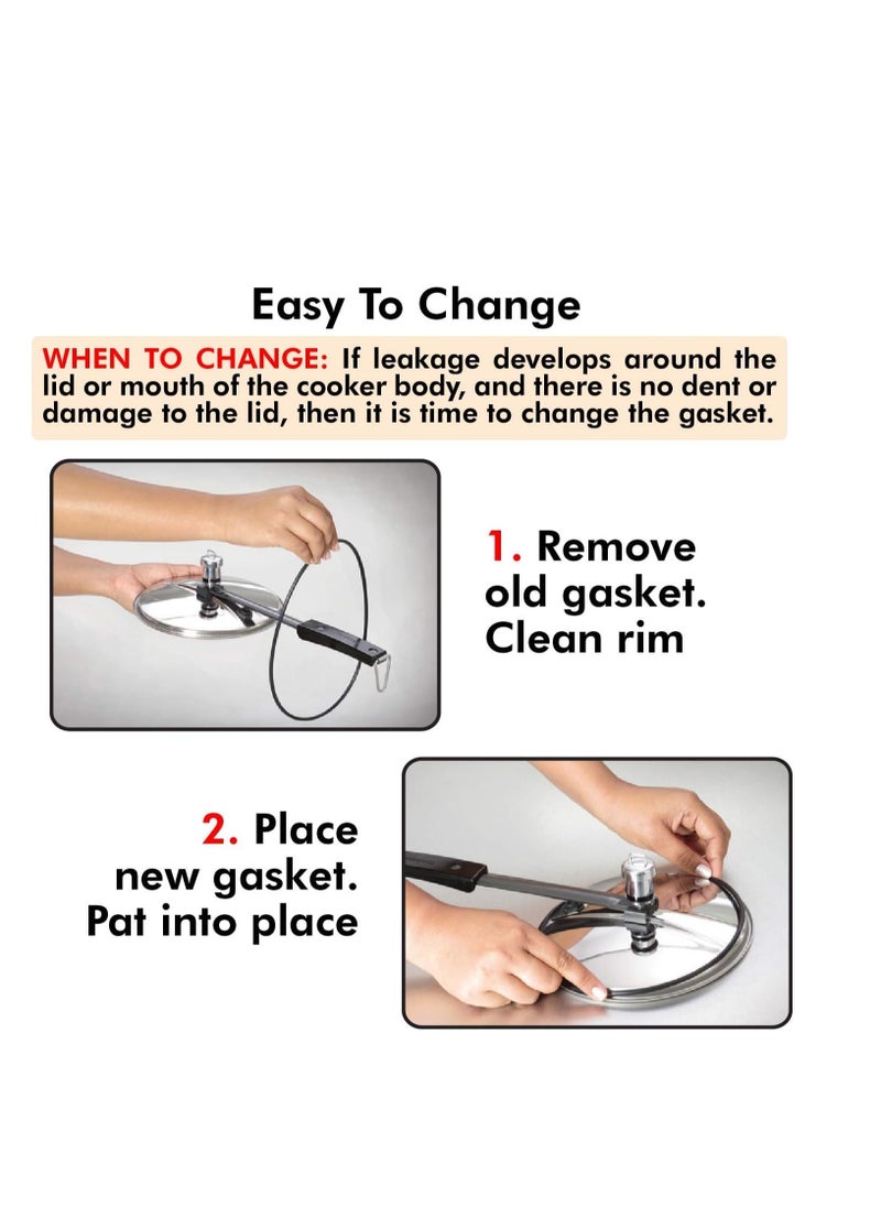Hawkins Hawkins Gasket for 3.5 to 8-Liter Pressure Cooker Sealing Ring, Medium, Black  - Image 4