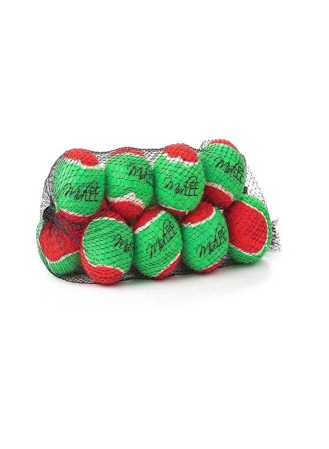 Midlee 1.5" Mini Squeaker Christmas Dog Tennis Balls - Red/Green Pack of 12 - Image 4