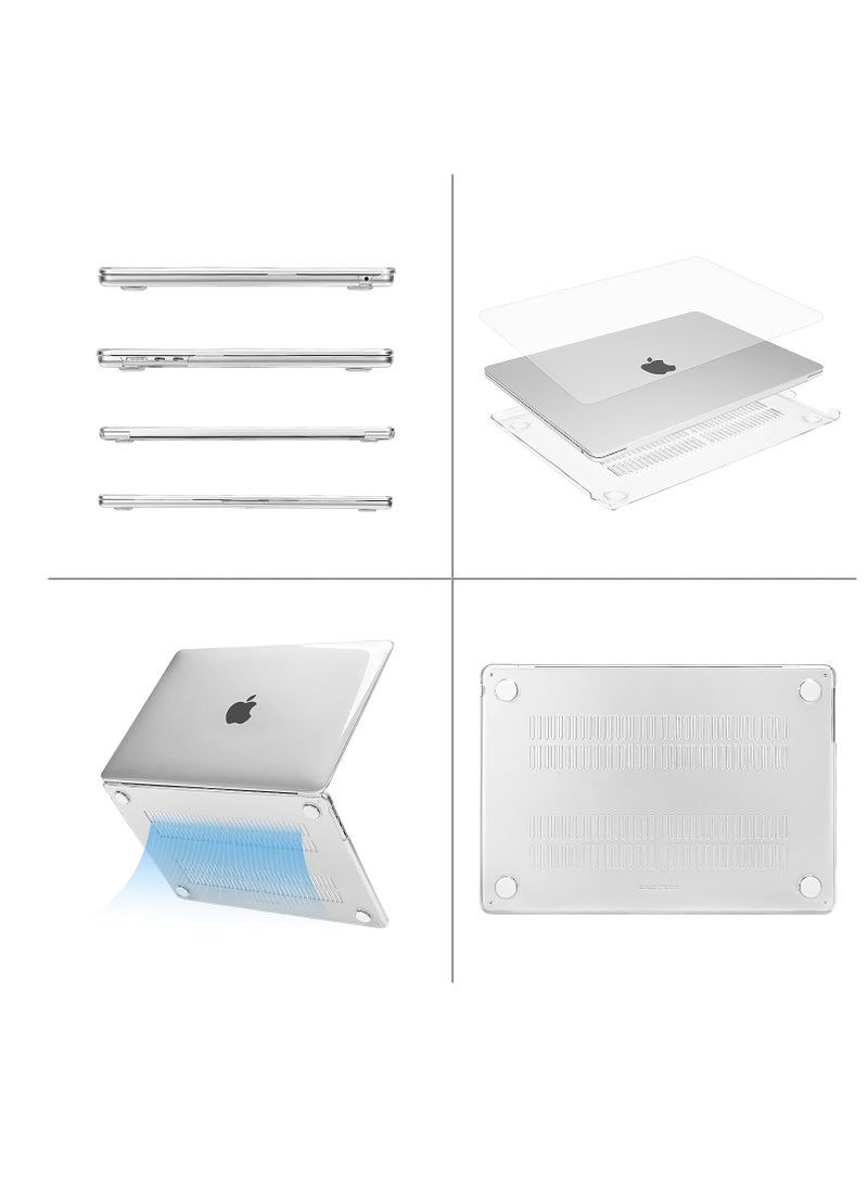 لون شفاف متوافق مع حافظة M2 MacBook Air 15 بوصة 2023 A2941 هيكل صلب من البلاستيك مع غطاء لوحة المفاتيح لجهاز MacBook Air 15.3 بوصة مع شريحة M2 وشاشة عرض شبكية العين السائلة معرف اللمس غير لامع - Image 5