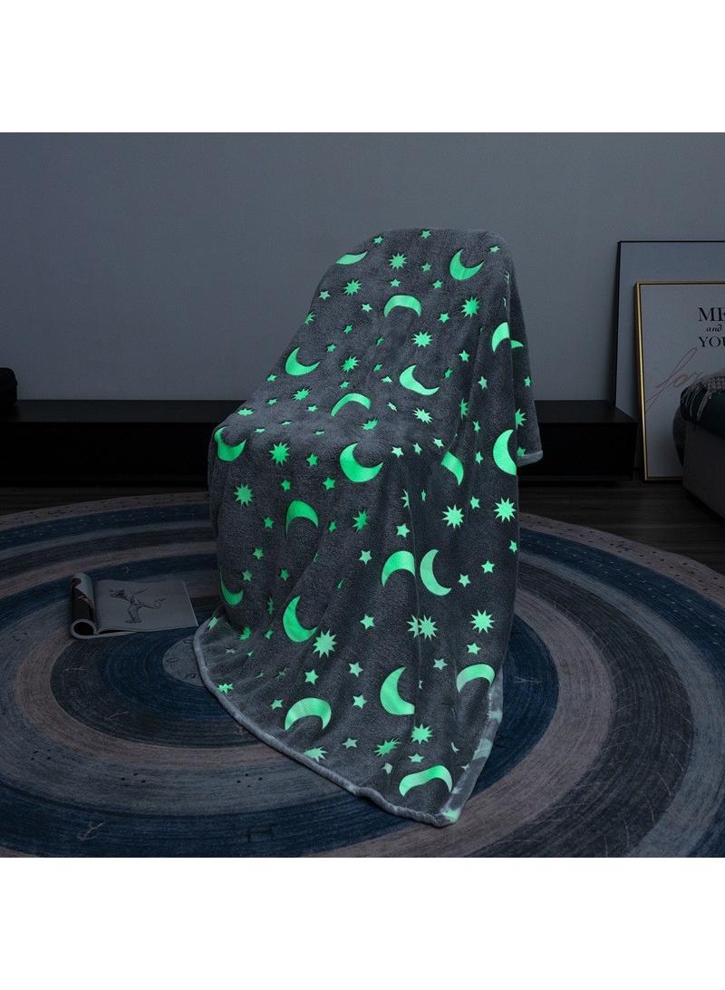 Bluejw بطانية تتوهج في الظلام بطانية مخصصة للأطفال، 50x60 بوصة بطانيات رمي فائقة الراحة من الفليس الناعم للفتيات والفتيان هدايا عيد الميلاد - Image 4