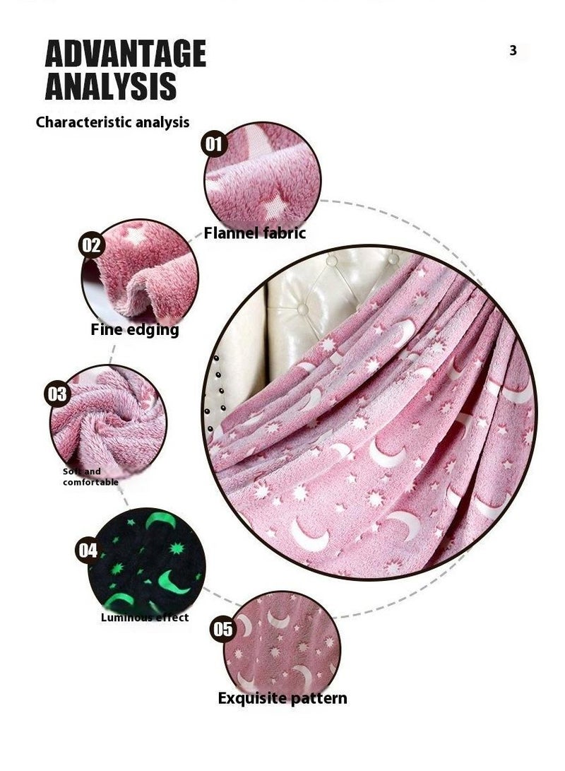 Bluejw بطانية تتوهج في الظلام بطانية مخصصة للأطفال، 50x60 بوصة بطانيات رمي فائقة الراحة من الفليس الناعم للفتيات والفتيان هدايا عيد الميلاد - Image 2