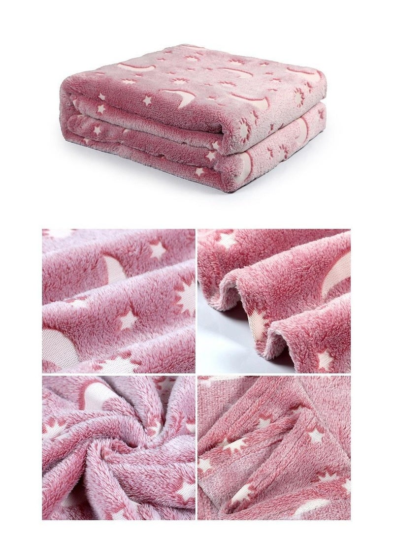 Bluejw بطانية تتوهج في الظلام بطانية مخصصة للأطفال، 50x60 بوصة بطانيات رمي فائقة الراحة من الفليس الناعم للفتيات والفتيان هدايا عيد الميلاد - Image 3