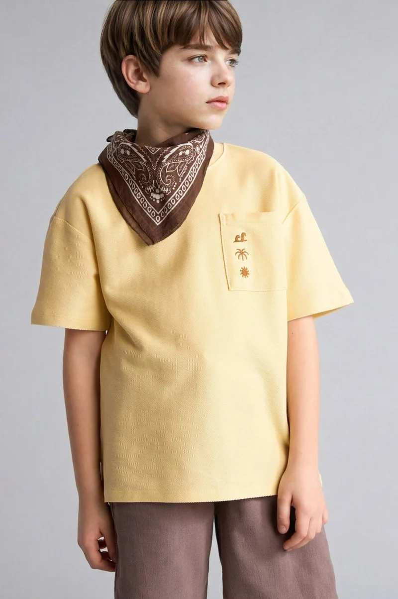 DeFacto Boy Oversize Crew Neck Embroidered T-Shirt