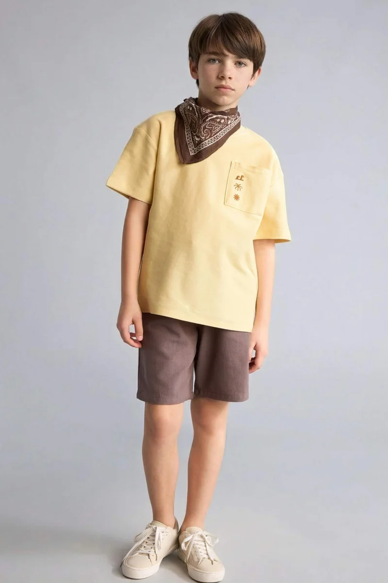 DeFacto Boy Oversize Crew Neck Embroidered T-Shirt