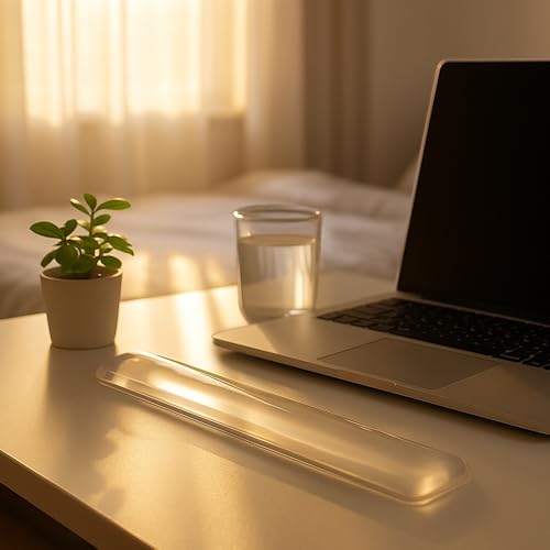 Arisase Soft Keyboard Wrist Rest Pad 14.37IN Comfortable Cool Silicone Cushion Typing Hand Pain Relief Support Pad with Gel-Filled for MacBook Magic Keyboard Other Keyboards Office & Home (Clear) - Image 5