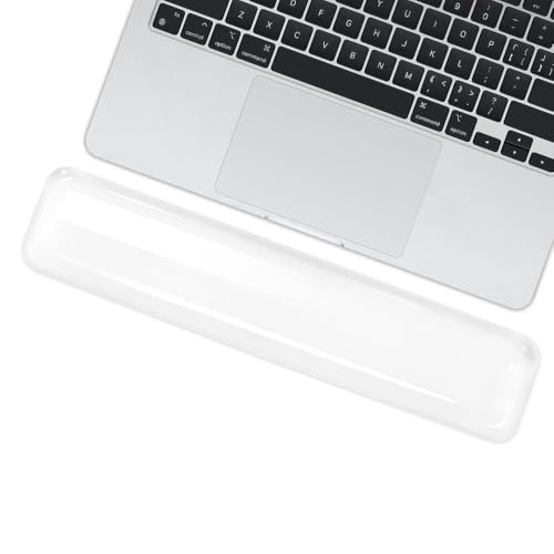 Arisase Soft Keyboard Wrist Rest Pad 14.37IN Comfortable Cool Silicone Cushion Typing Hand Pain Relief Support Pad with Gel-Filled for MacBook Magic Keyboard Other Keyboards Office & Home (Clear) - Image 4