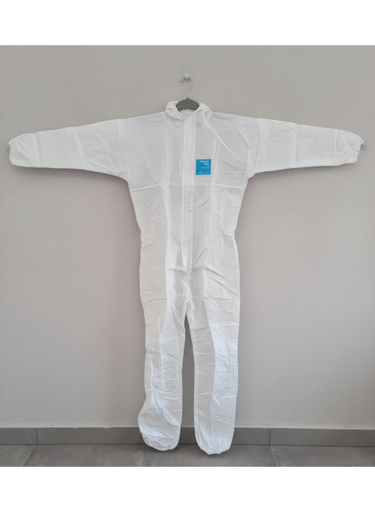 Ansell AlphaTec 1500 Plus Disposable Protective Coverall with Hood Type 5/6, Breathable Antistatic Safety Suit, Dust and Liquid Splash Resistant, White – Size L - Image 2