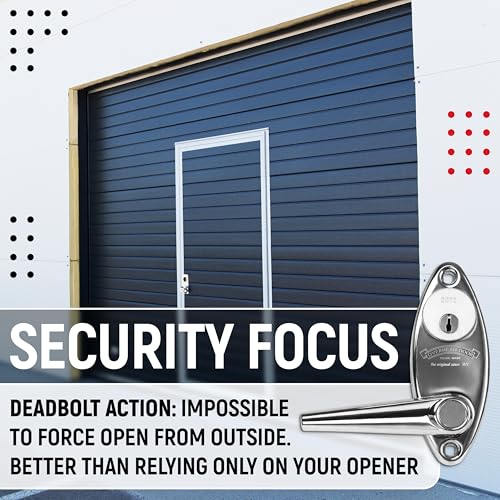 Granatan Garage Door Lock Kit LHandle Lock with Inside Slide Lock Latch Mechanism Garage Door Hardware Kit - Image 3