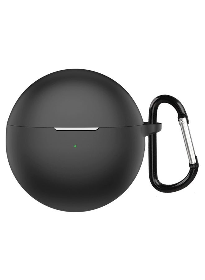 SJet Soft Silicone Protective Case Cover for Huawei FreeBuds 7i with Keychain (Black) - Image 1
