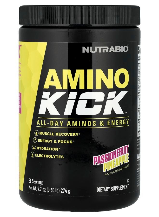 NutraBio Amino Kick™ Passionfruit Pineapple 9.7 oz (274 g)