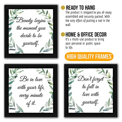 Interio Crafts Love Your Life Motivational Framed Quotes-Poster Frames For Wall Decor-Frame Size: 9 X 9 inches.( Black) - Image 2