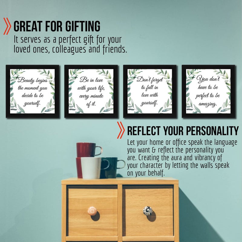 Interio Crafts Love Your Life Motivational Framed Quotes-Poster Frames For Wall Decor-Frame Size: 9 X 9 inches.( Black) - Image 5
