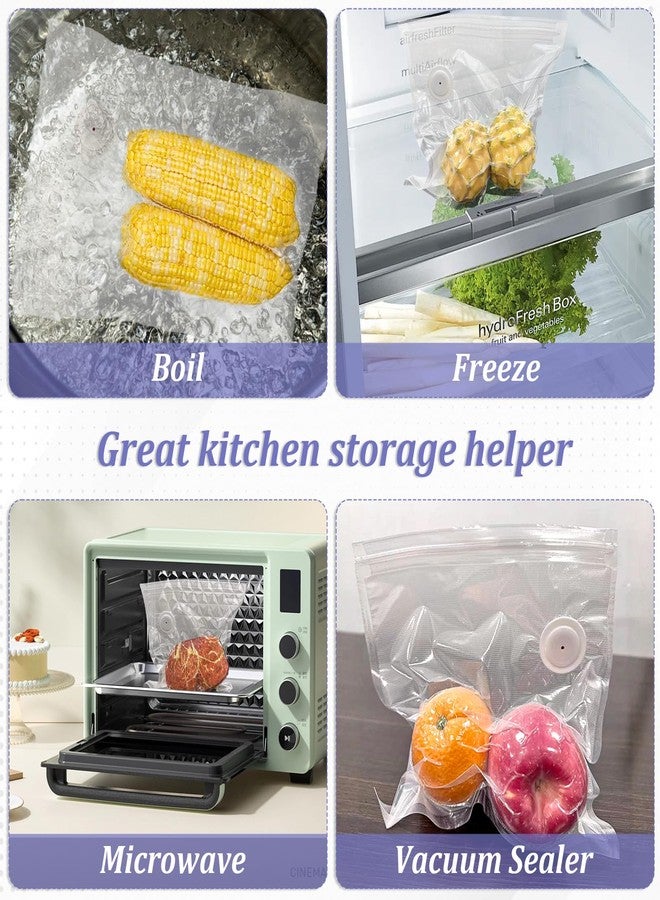Zelphvt 40 Packs Vacuum Sealer Bags Air Valve Vacuum Sealing Bags Vacuum Storage Seal Bag for Food Saver, Resealable Meal Bags with Air Valve with 4 Seal Clips - Image 5